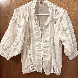 Gorgeous Free People Boho Cream Blouse